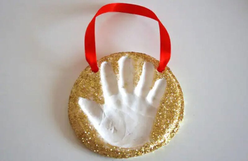 handprint baking soda dough ornament