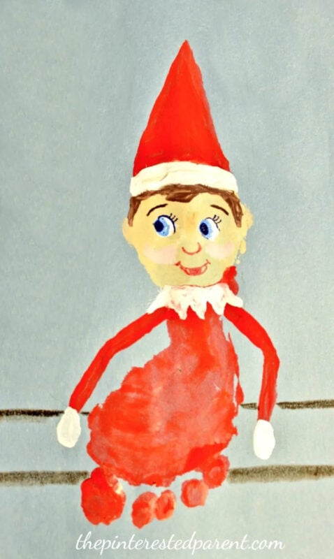 Elf on the shelf with footprint body