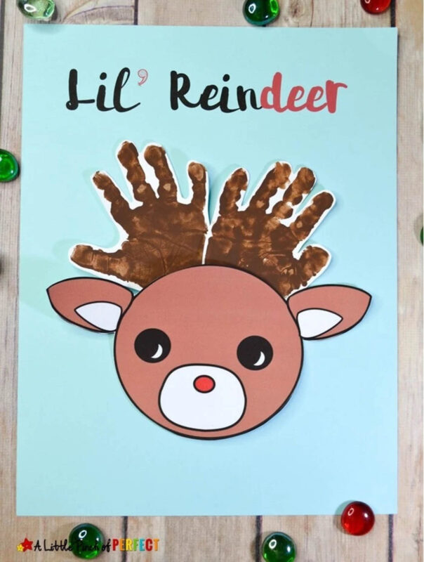 reindeer with handprint antlers
