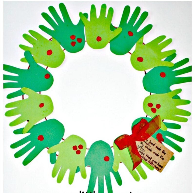 handprint christmas wreath