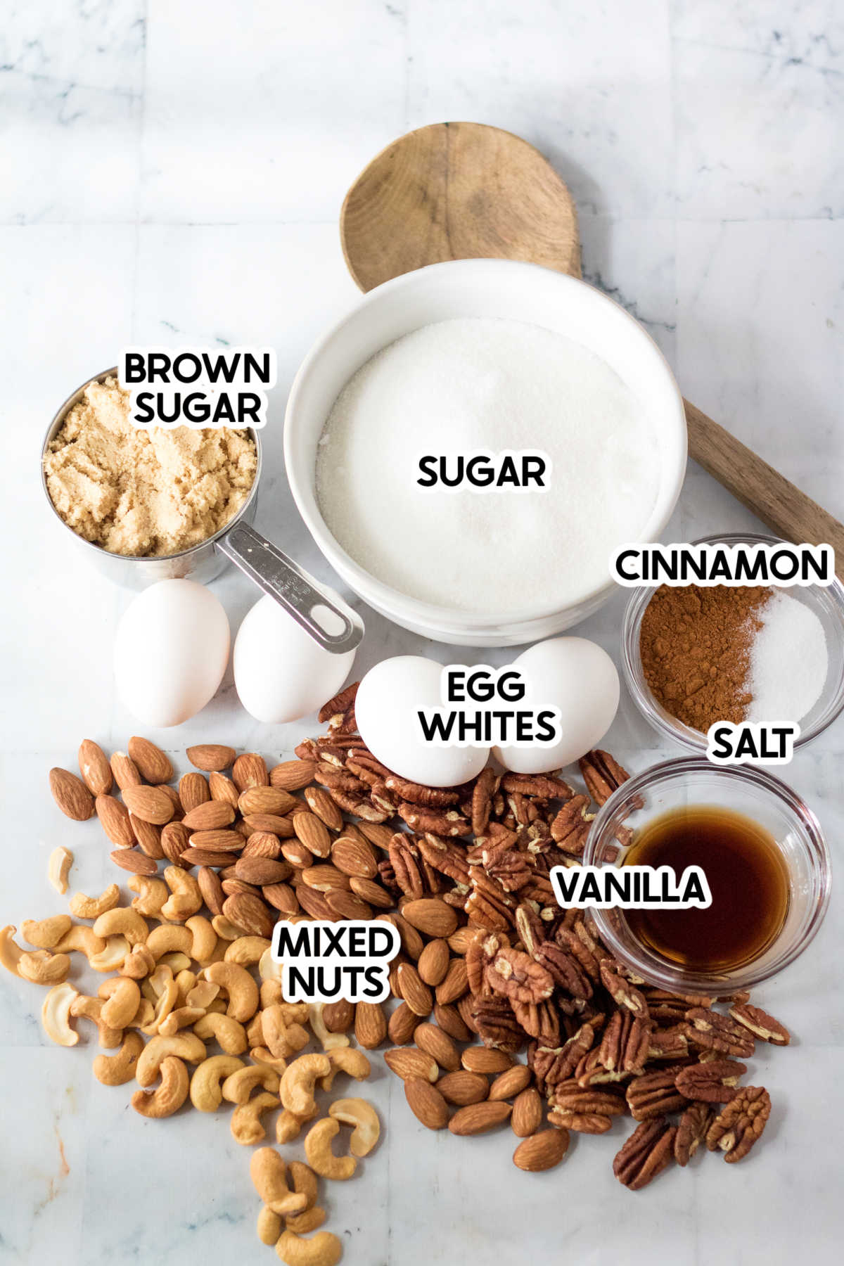 ingredients needed to make candied nuts