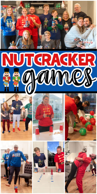 collage of people playing Nutcracker games