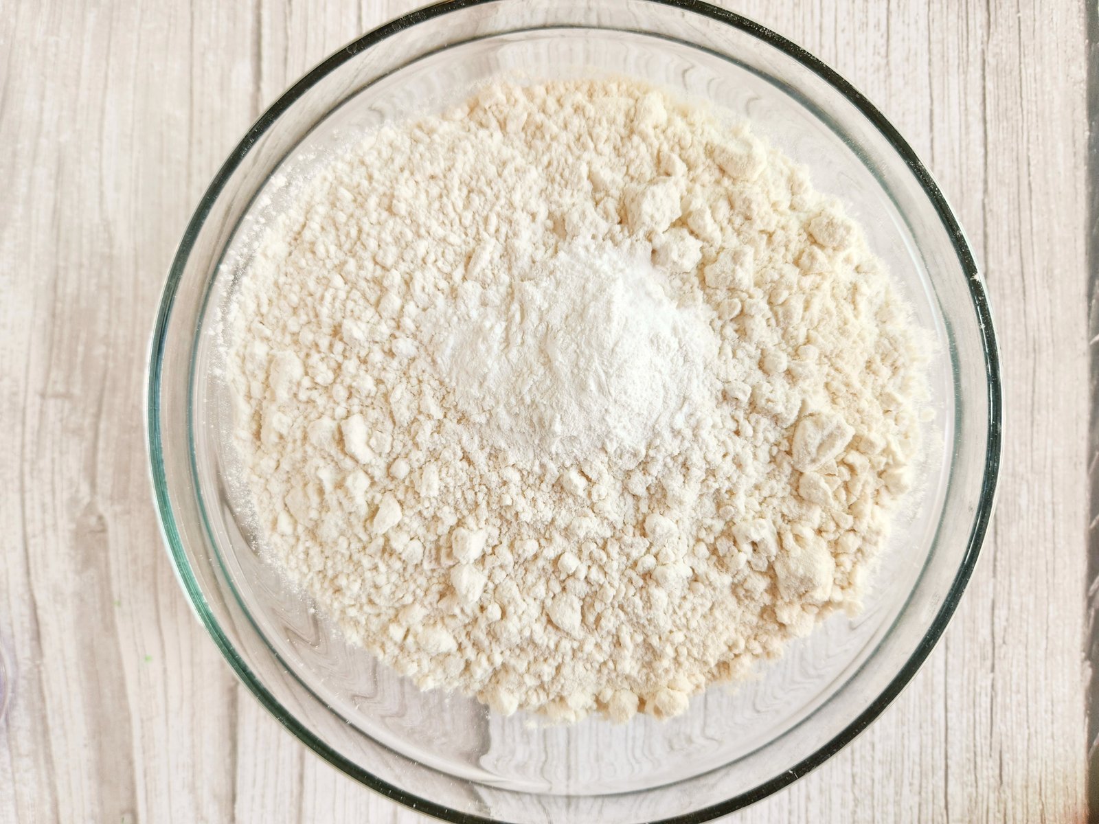 dry ingredients in a glass bowl