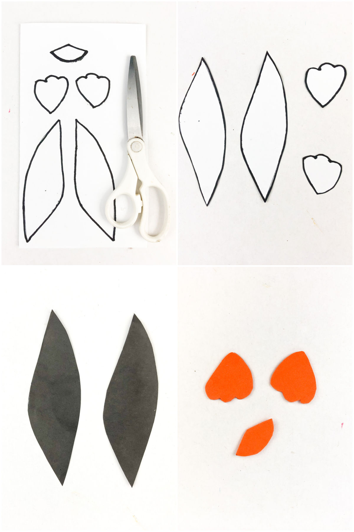 collage of images showing pieces of a penguin craft