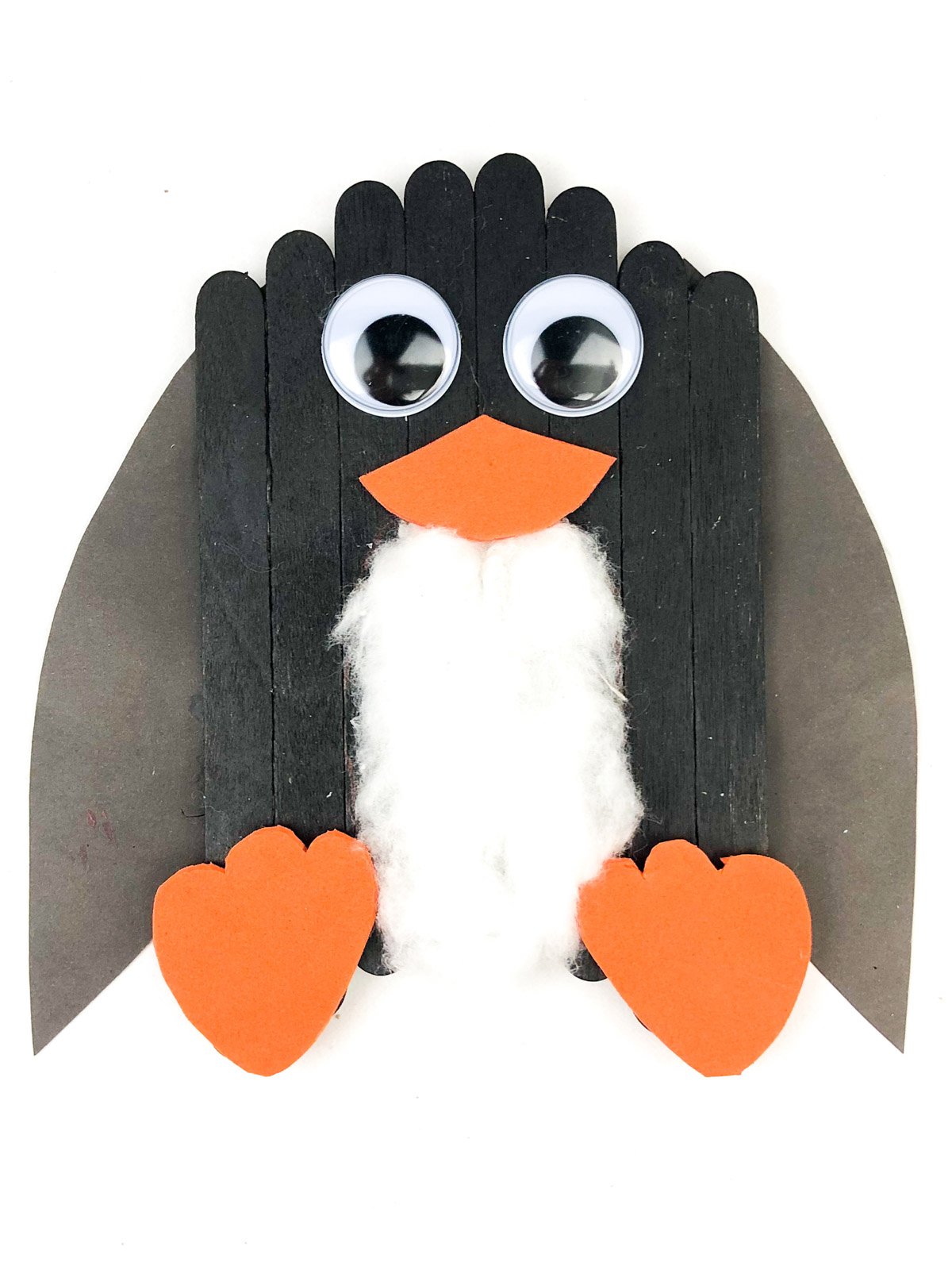 penguin craft made out of popsicle sticks