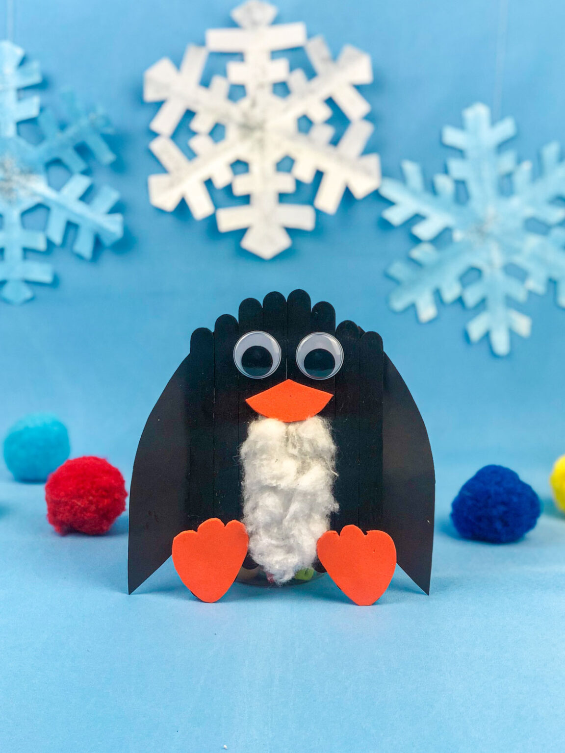 Popsicle Stick Penguin Craft (Free Printable) - Play Party Plan