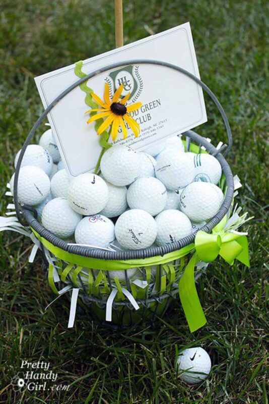 basket full of golf balls