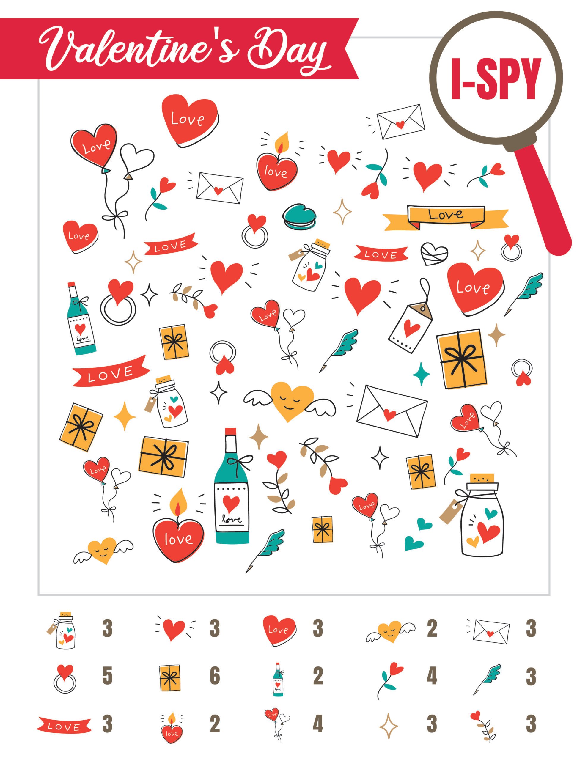 Valentines i spy sheet