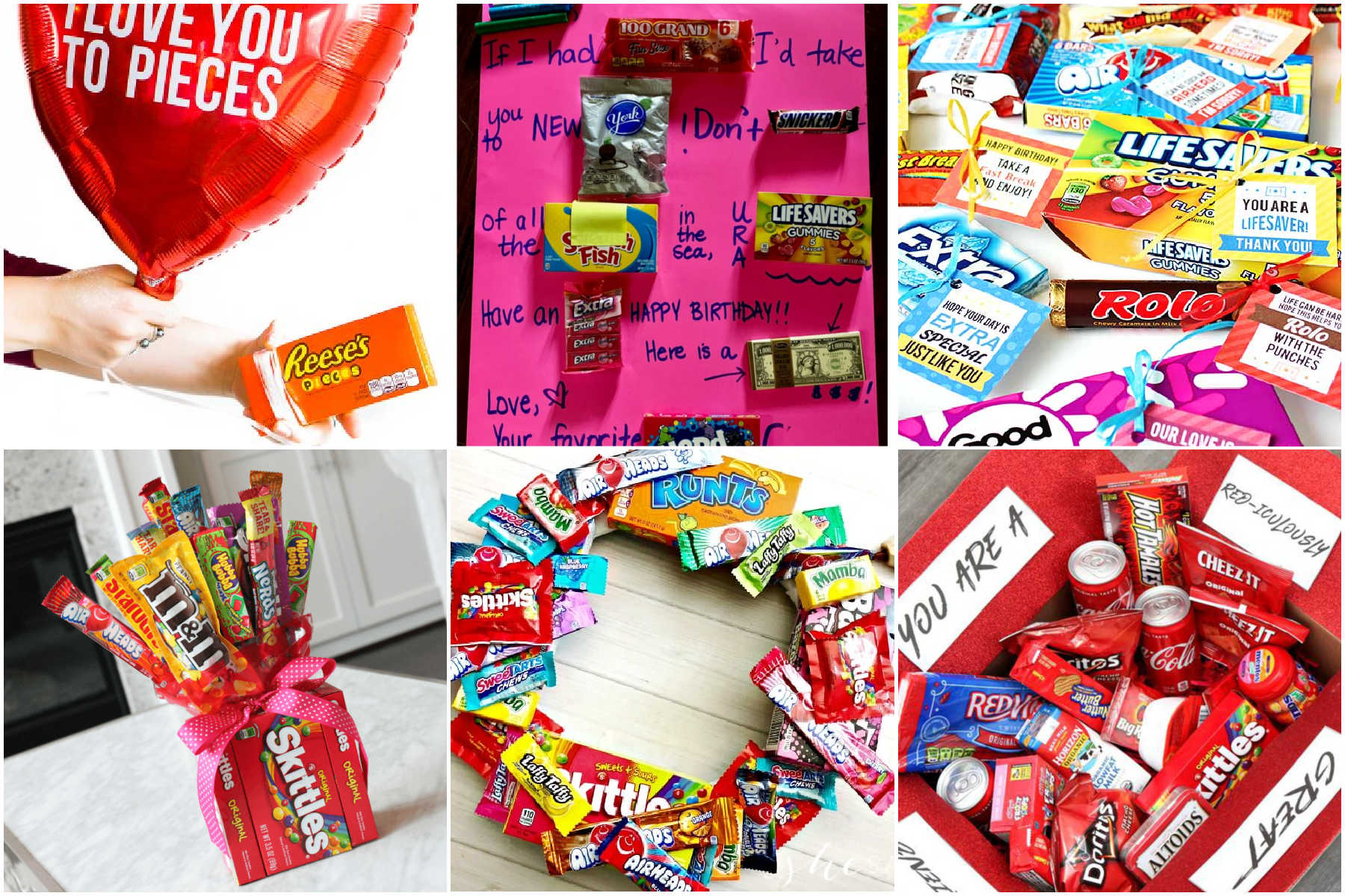 collage of candy gram images
