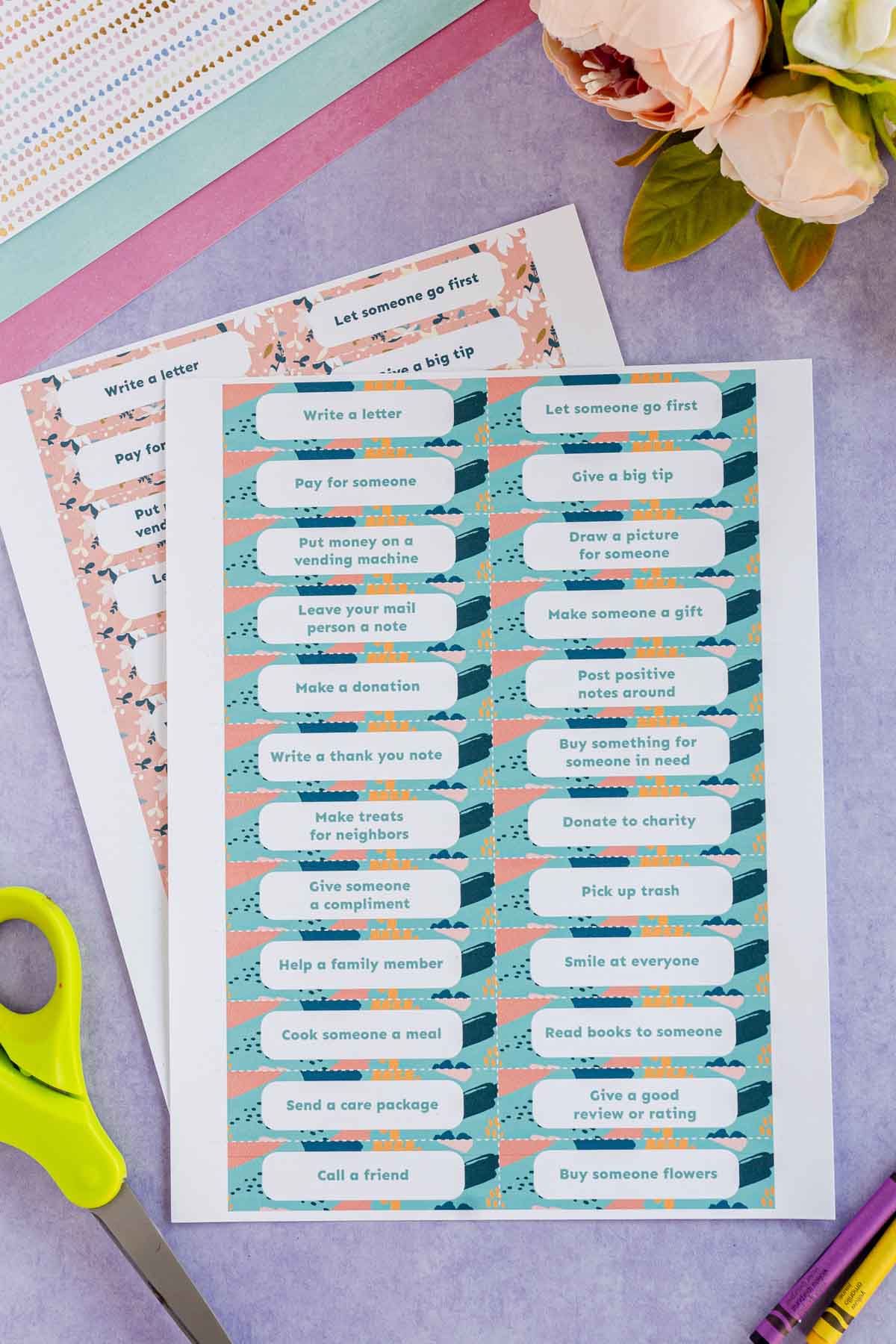 printable random acts of kindness printables