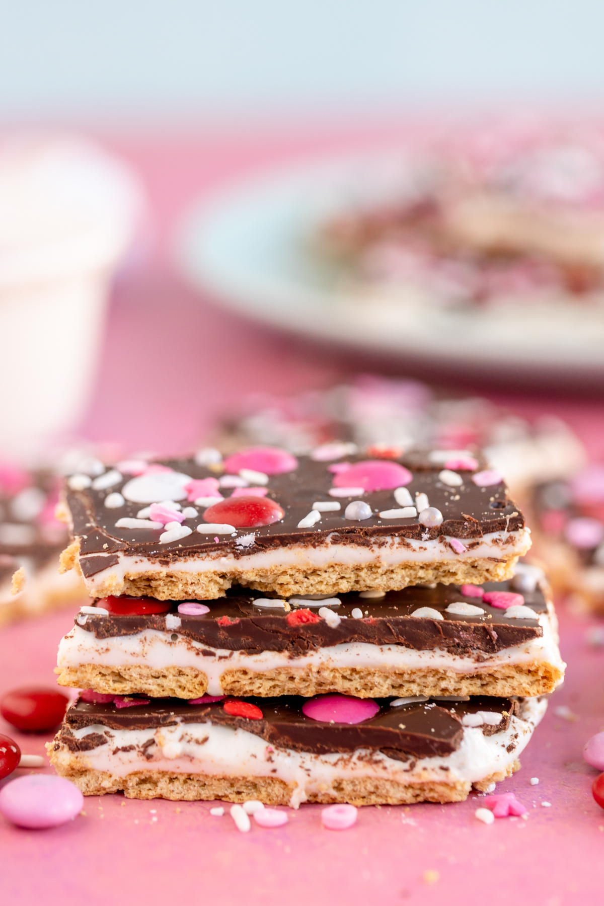stack of Valentine's Day bark pieces