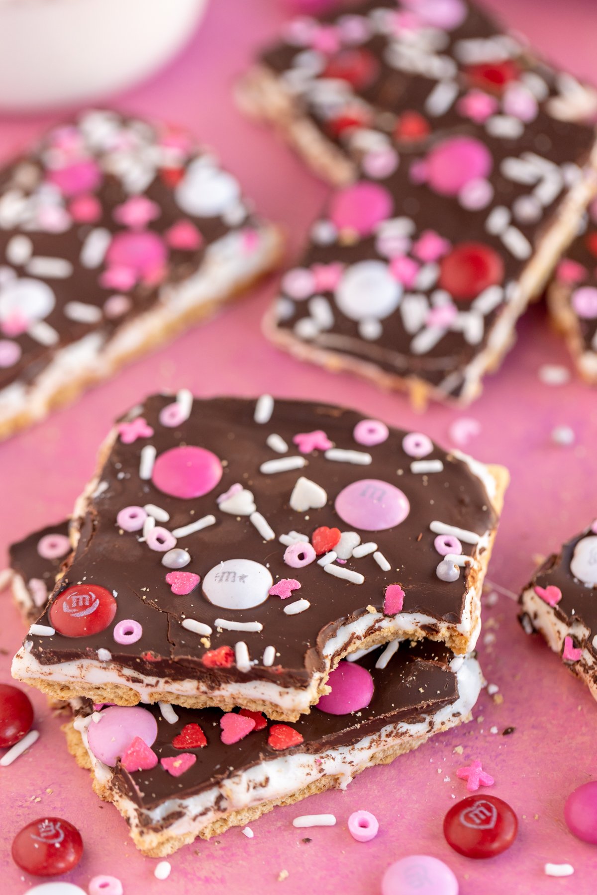 pieces of Valentine's Day bark