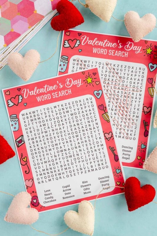 Free Valentine's Day Word Search Printable - Play Party Plan