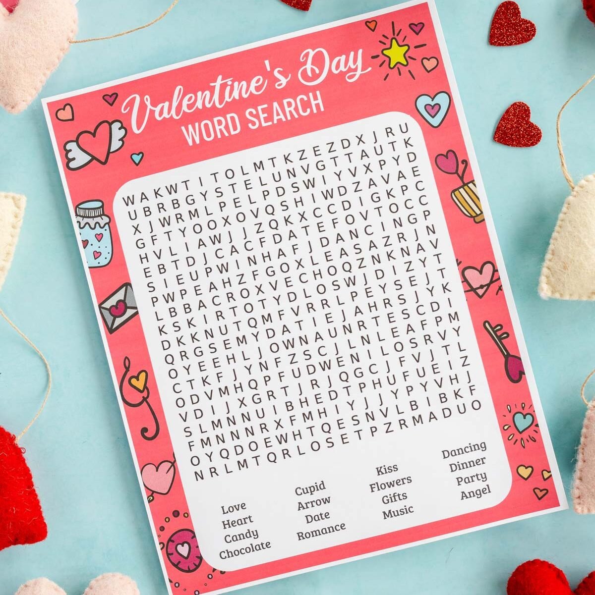 Free Valentine’s Day Word Search Printable
