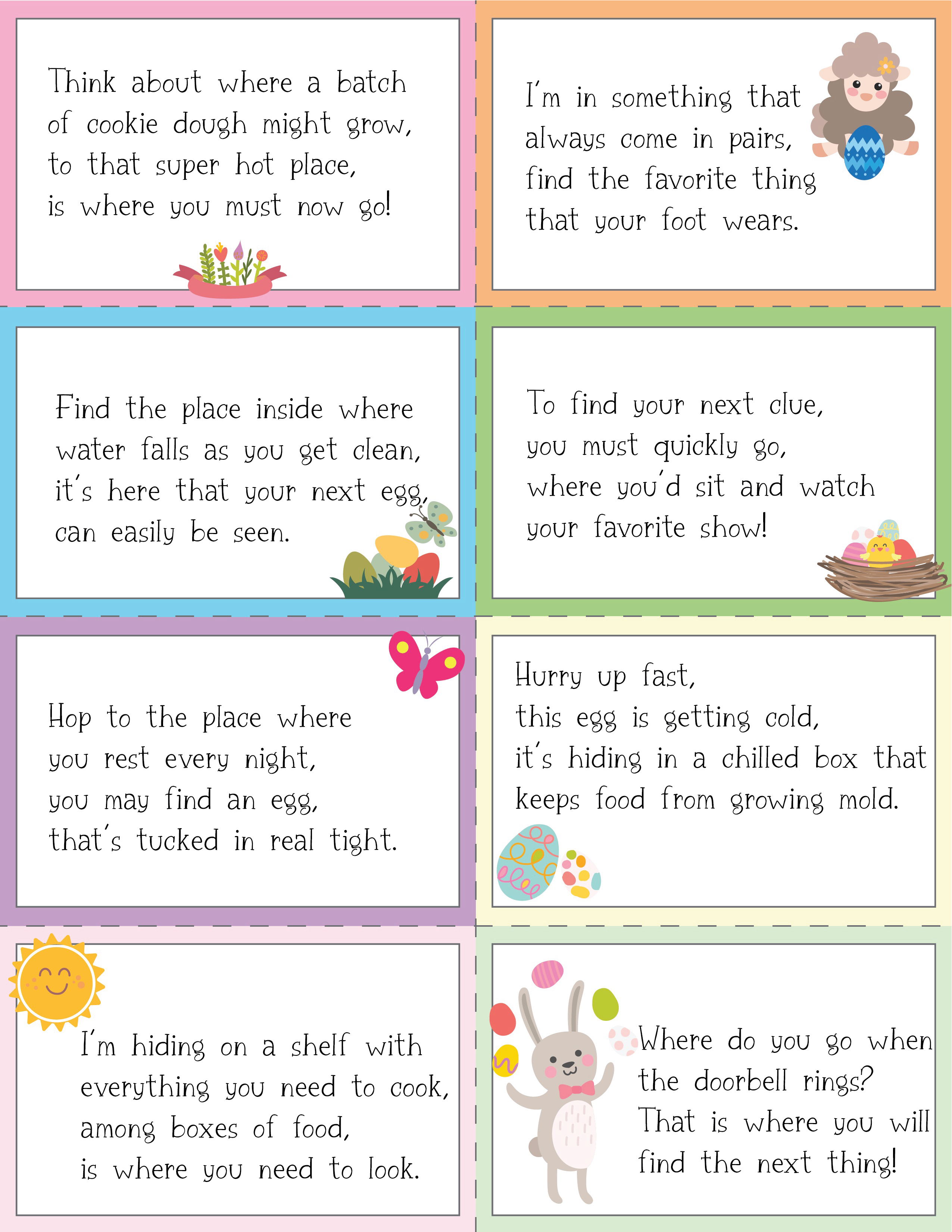 48 Free Printable Easter Egg Hunt Clues for Kids - Play Party Plan