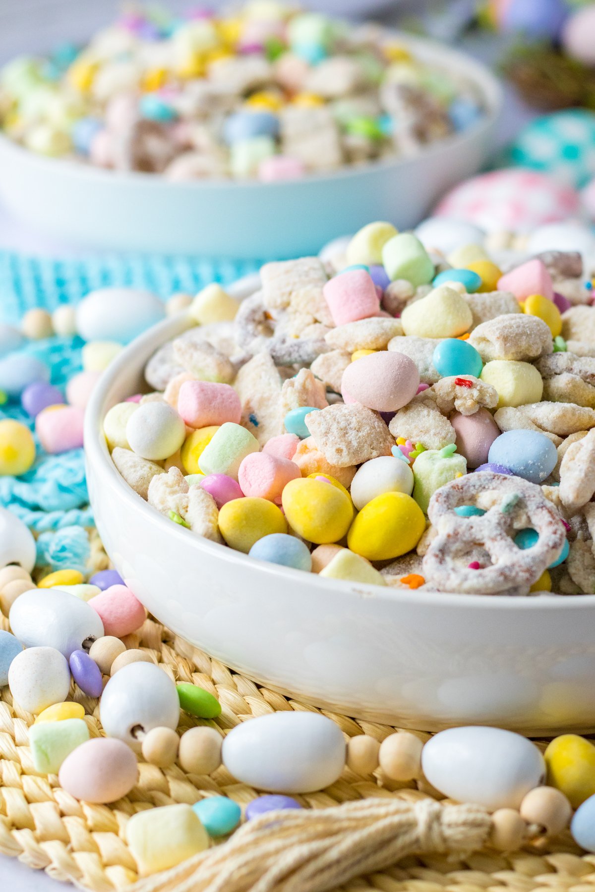 bowl full of bunny bait snack mix