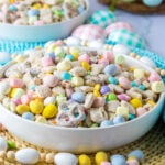 bowl full of bunny bait snack mix