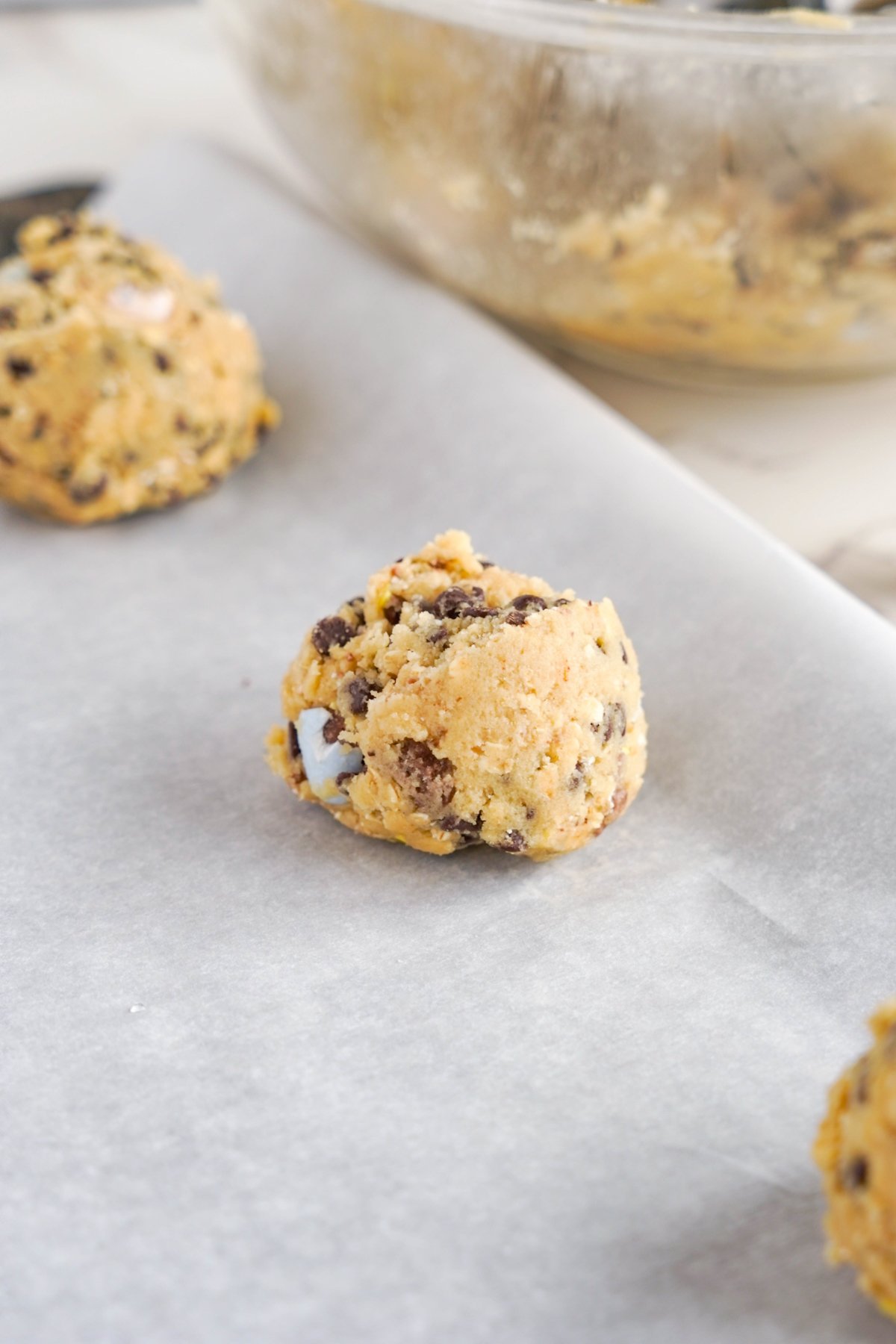 cadbury egg cookie dough ball