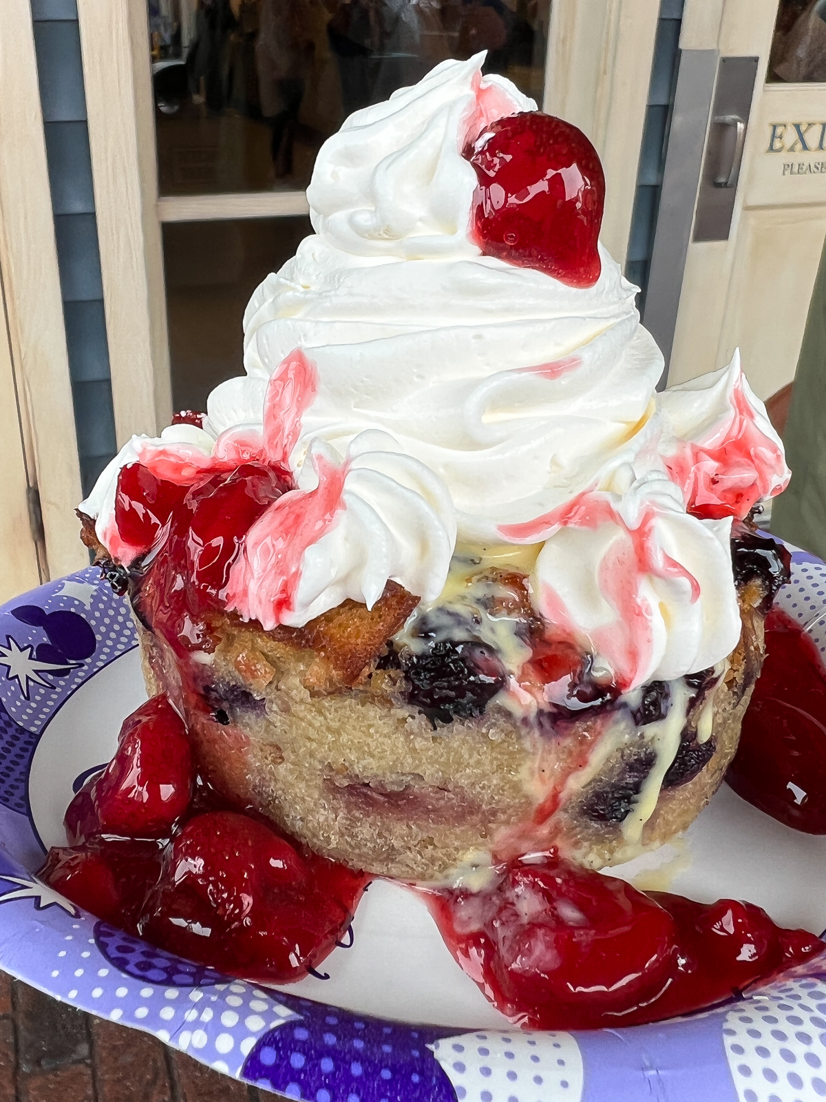 berries and cream bread pudding at the disney food and wine festival