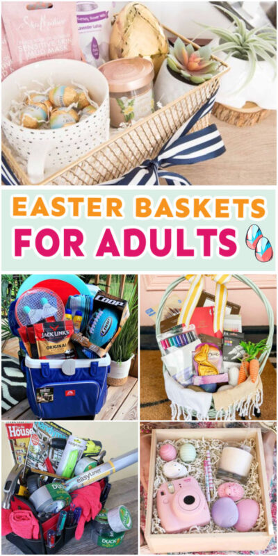 Adult gift basket  Creative easter baskets, Adult easter baskets