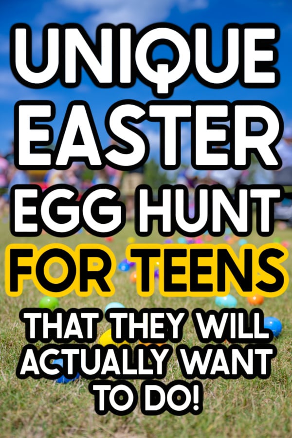 a picture of a field of Easter eggs with text over it