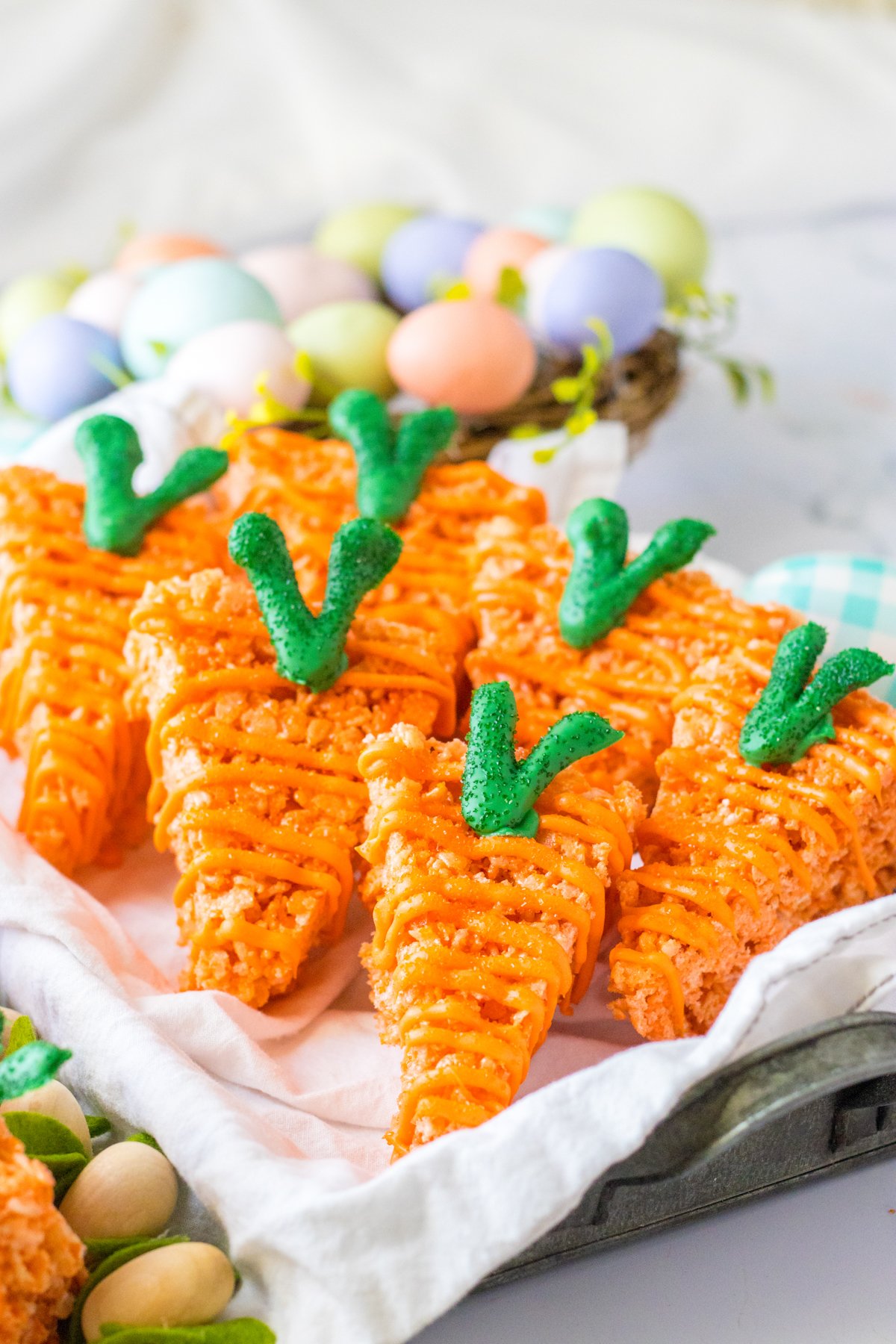 plate full of carrot rice krispie treats