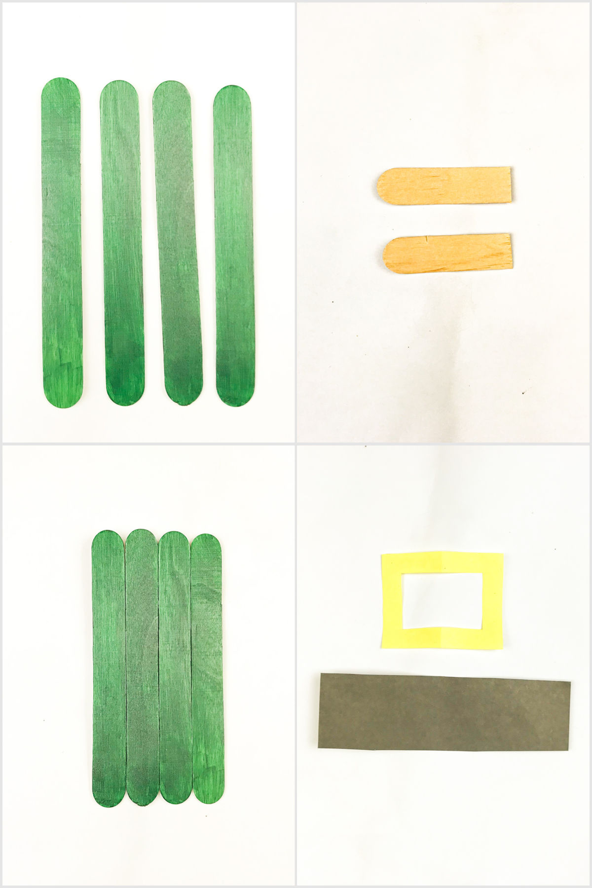 collage of images showing steps to make a leprechaun craft