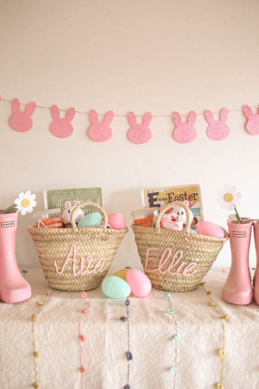 personalized easter baskets with toys adn candy