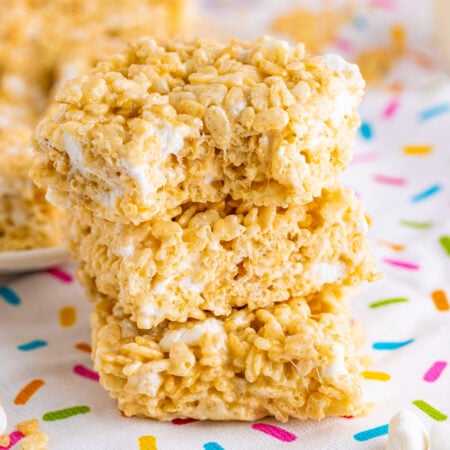 stack of the best rice krispie treats