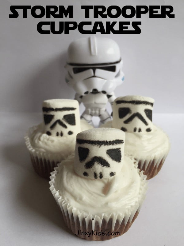 cupcakes with marshmallows on top that look like storm troopers