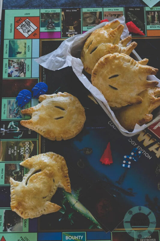 meat pies shaped like millennium falcons