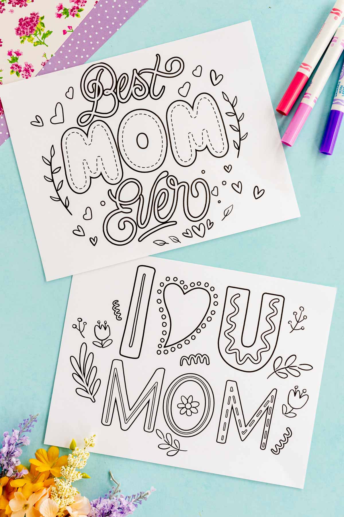 printable coloring pages for Mother's Day with a cute saying
