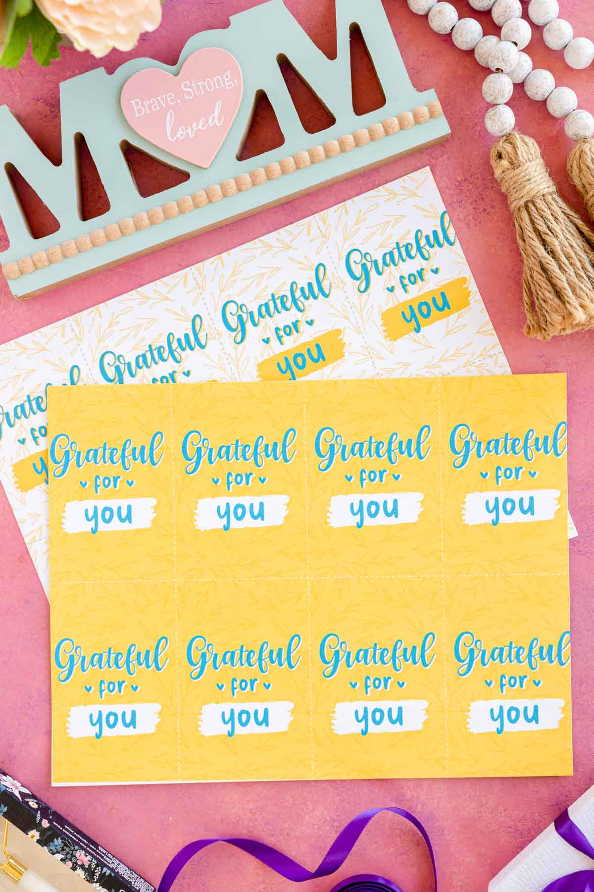 grateful for you mother's day gift tags
