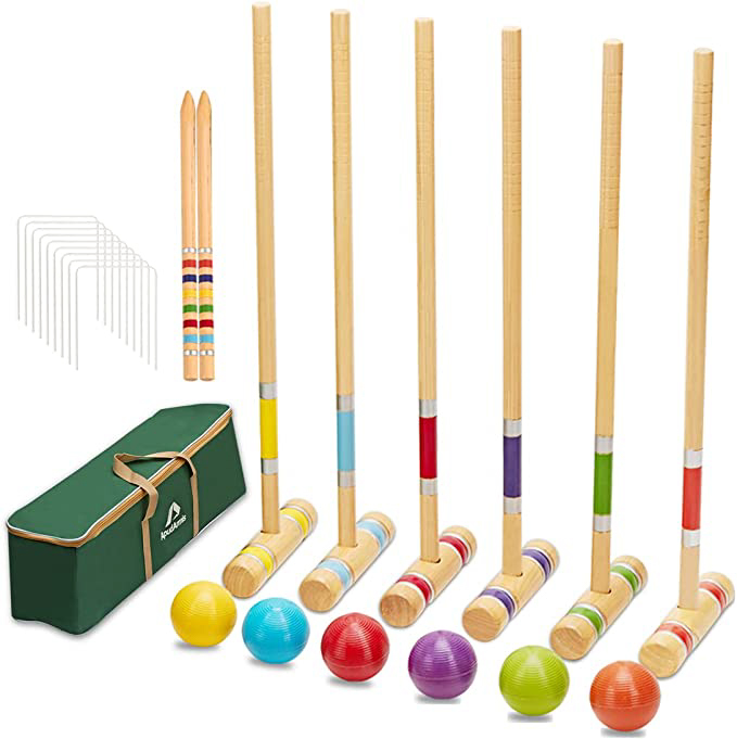 multicolored croquet set