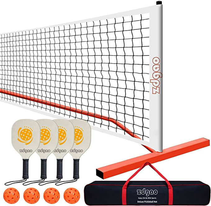 pickleball net and paddles