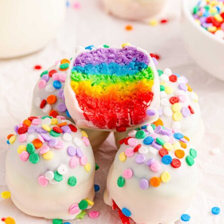 rainbow cake pops without sticks