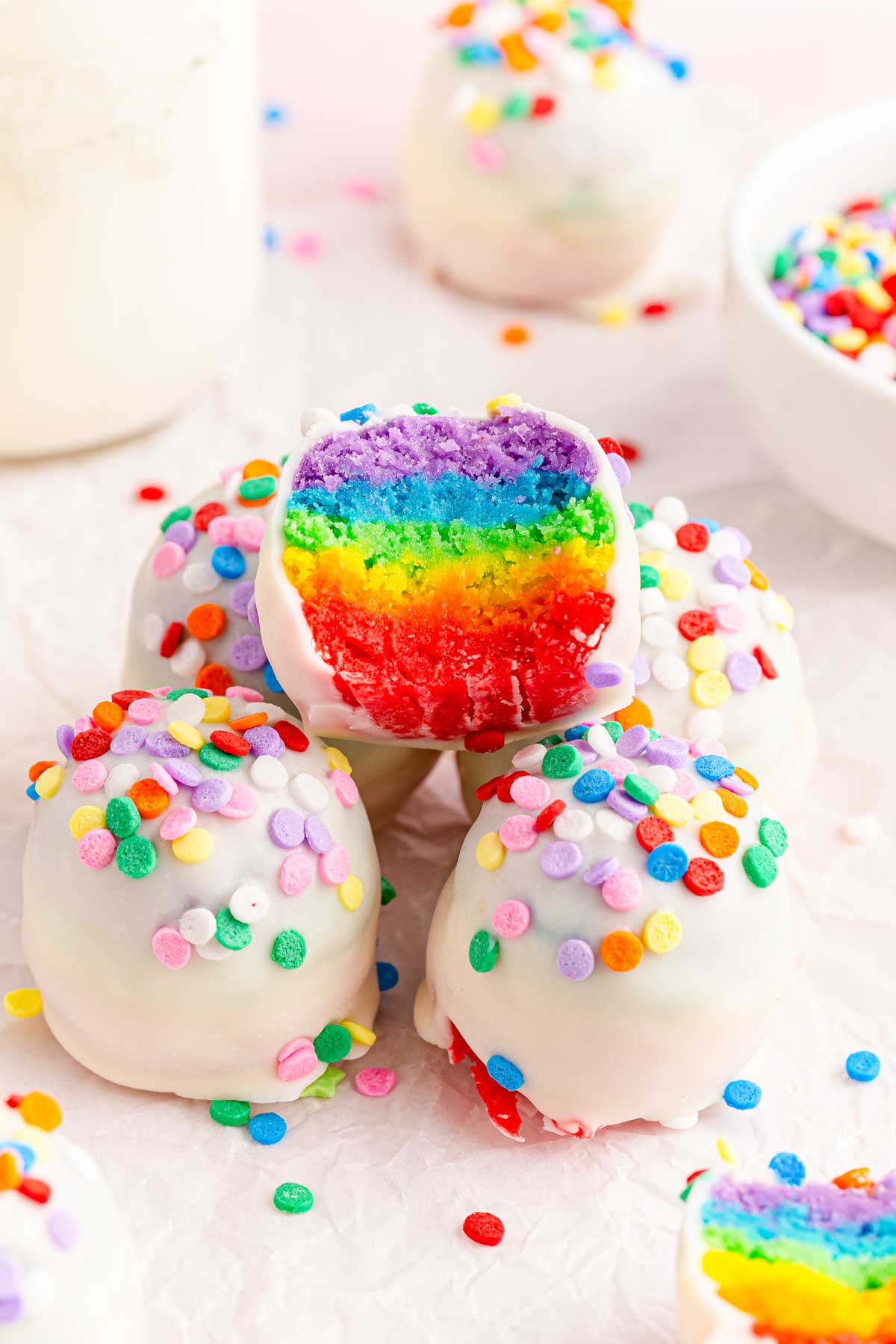 rainbow cake pops without sticks