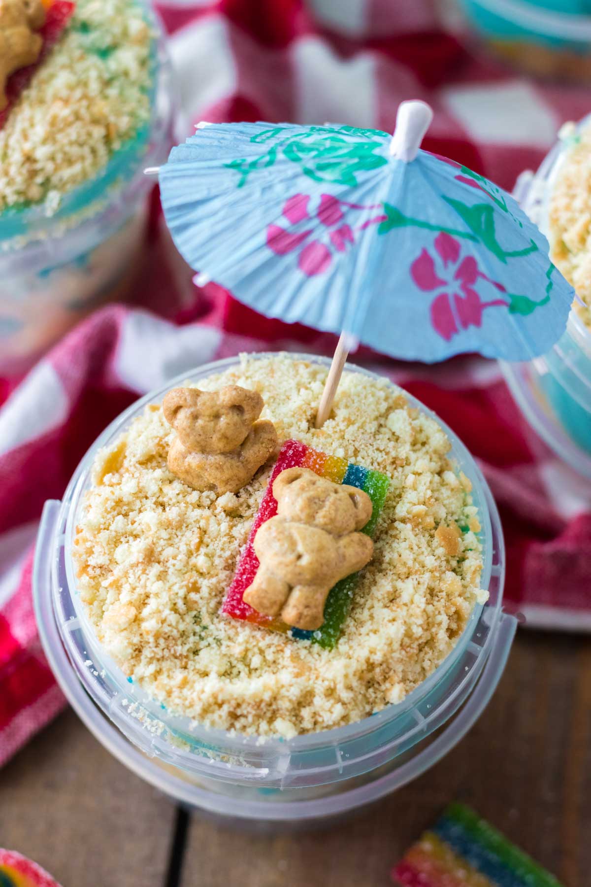 top view of a sand pudding dessert 