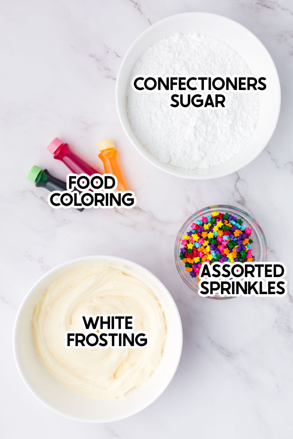ingredients to make edible playdough with labels