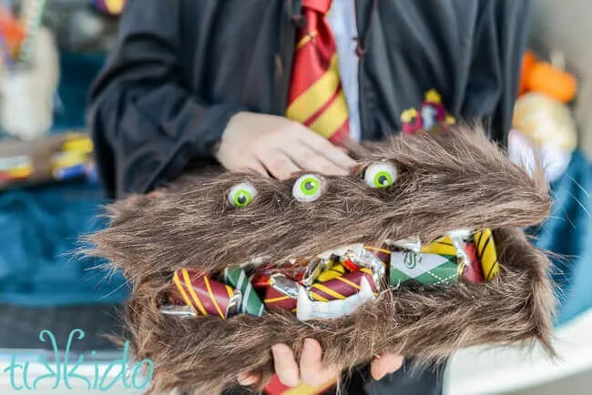 fuzzy monster book filled with candy