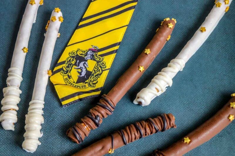 chocolate covered pretzels that resemble wands