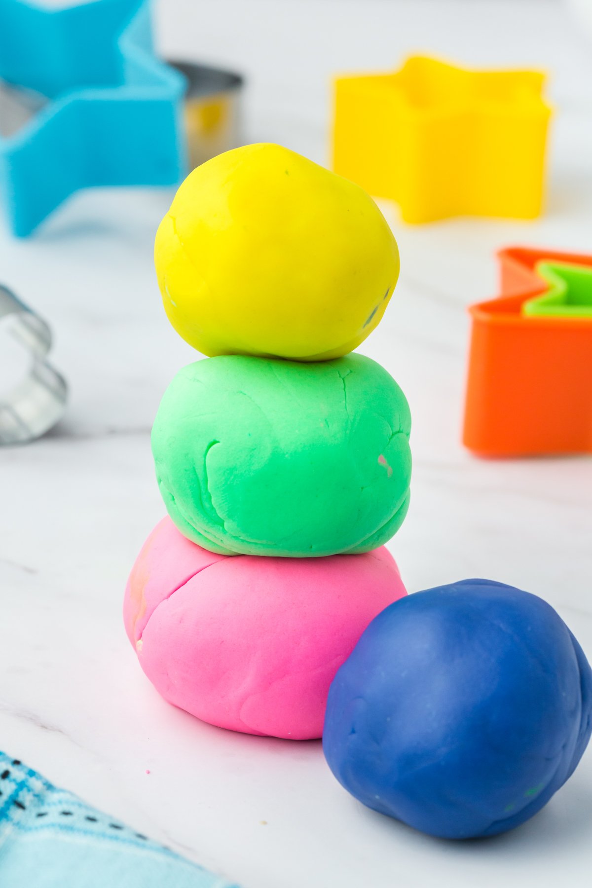 stacked balls of edible playdough