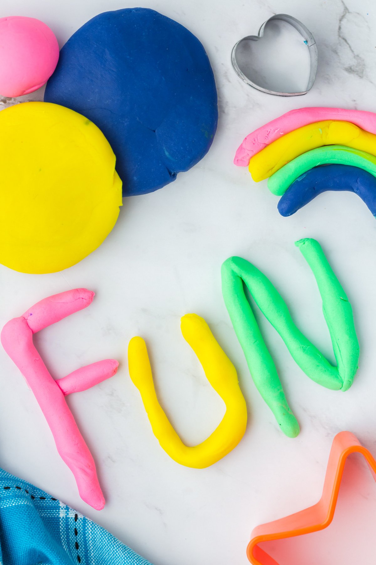 edible playdough made into FUN letters