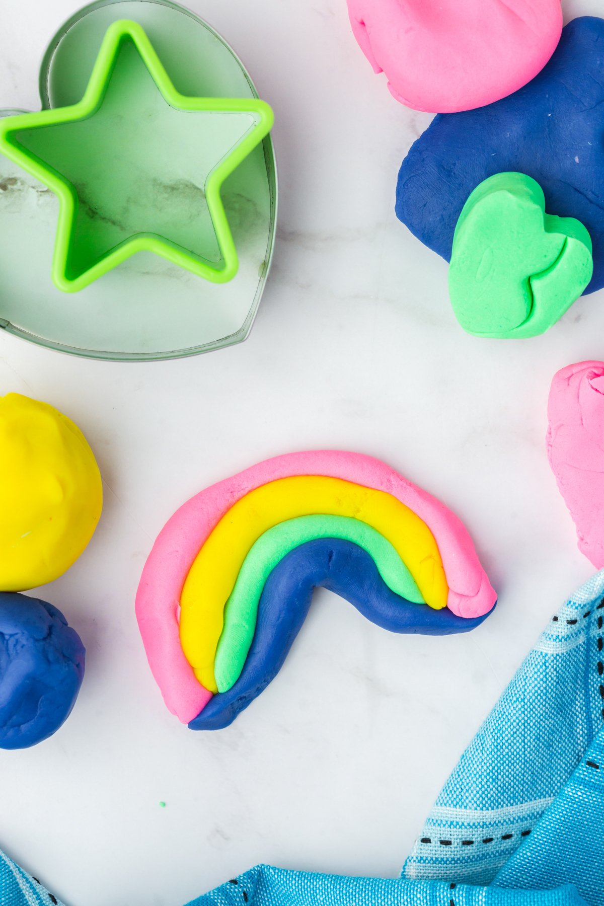 rainbow made out of edible playdough