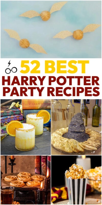 collage of images showing Harry potter recipes