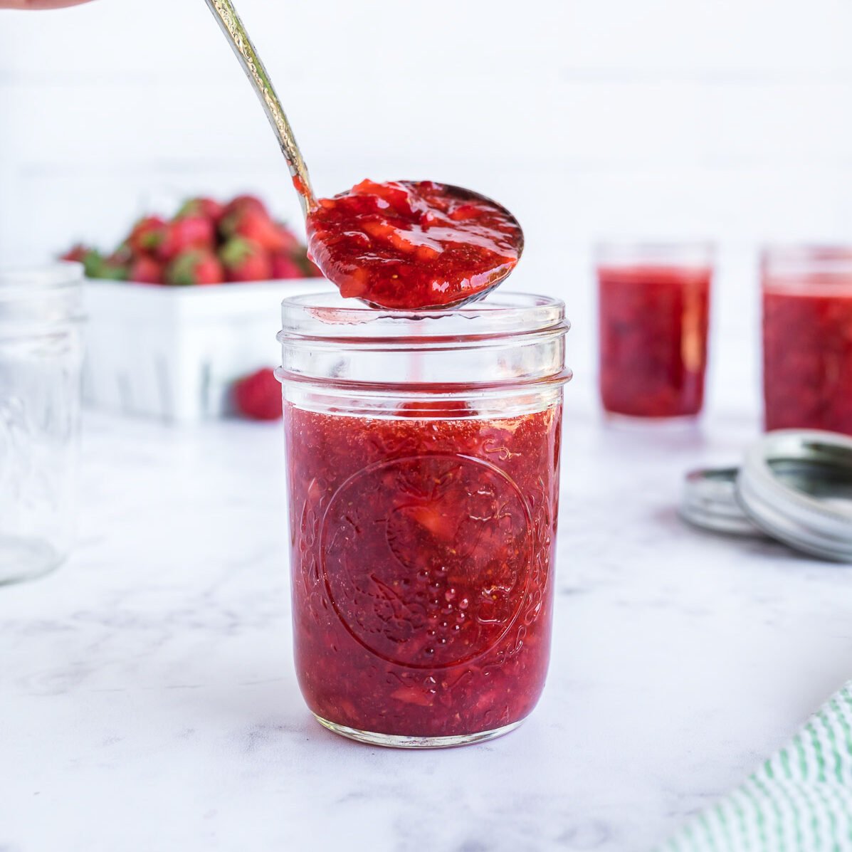 DIY Strawberry Freezer Jam with Printable Labels - DIY Candy