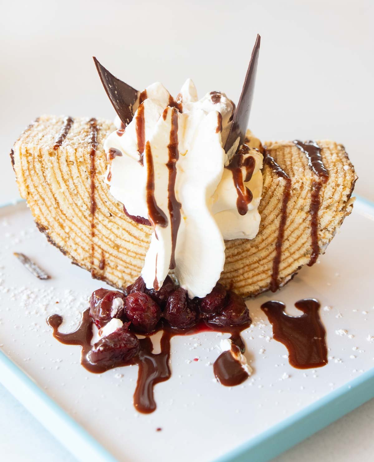 black forest cake at epcot on a white plate