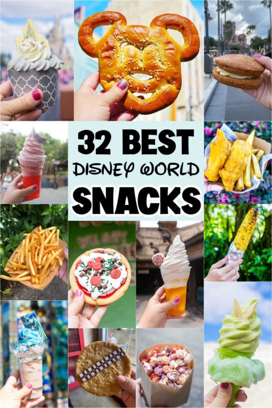 collage of images of Disney World snacks