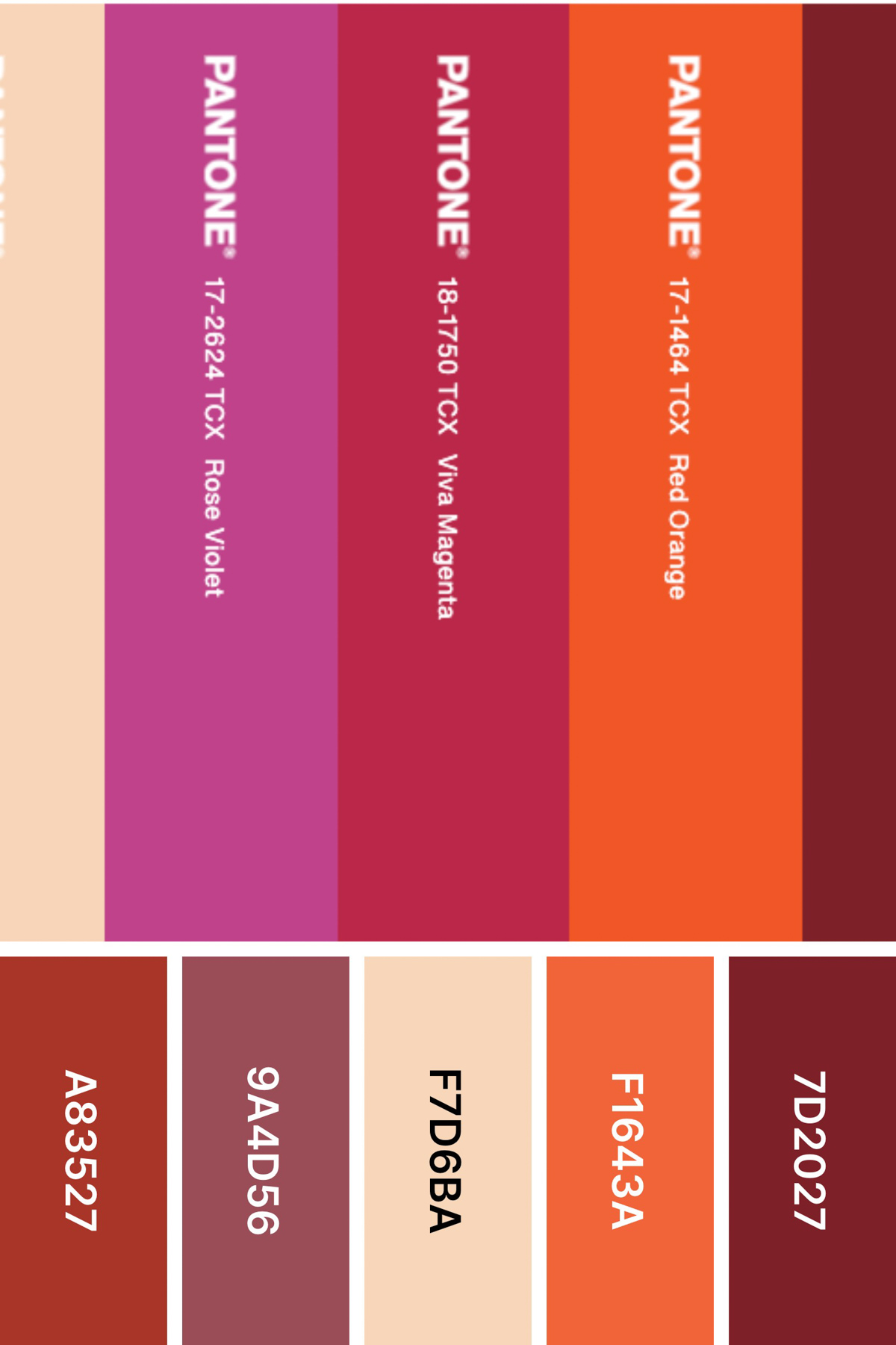Fall Pantone color palette