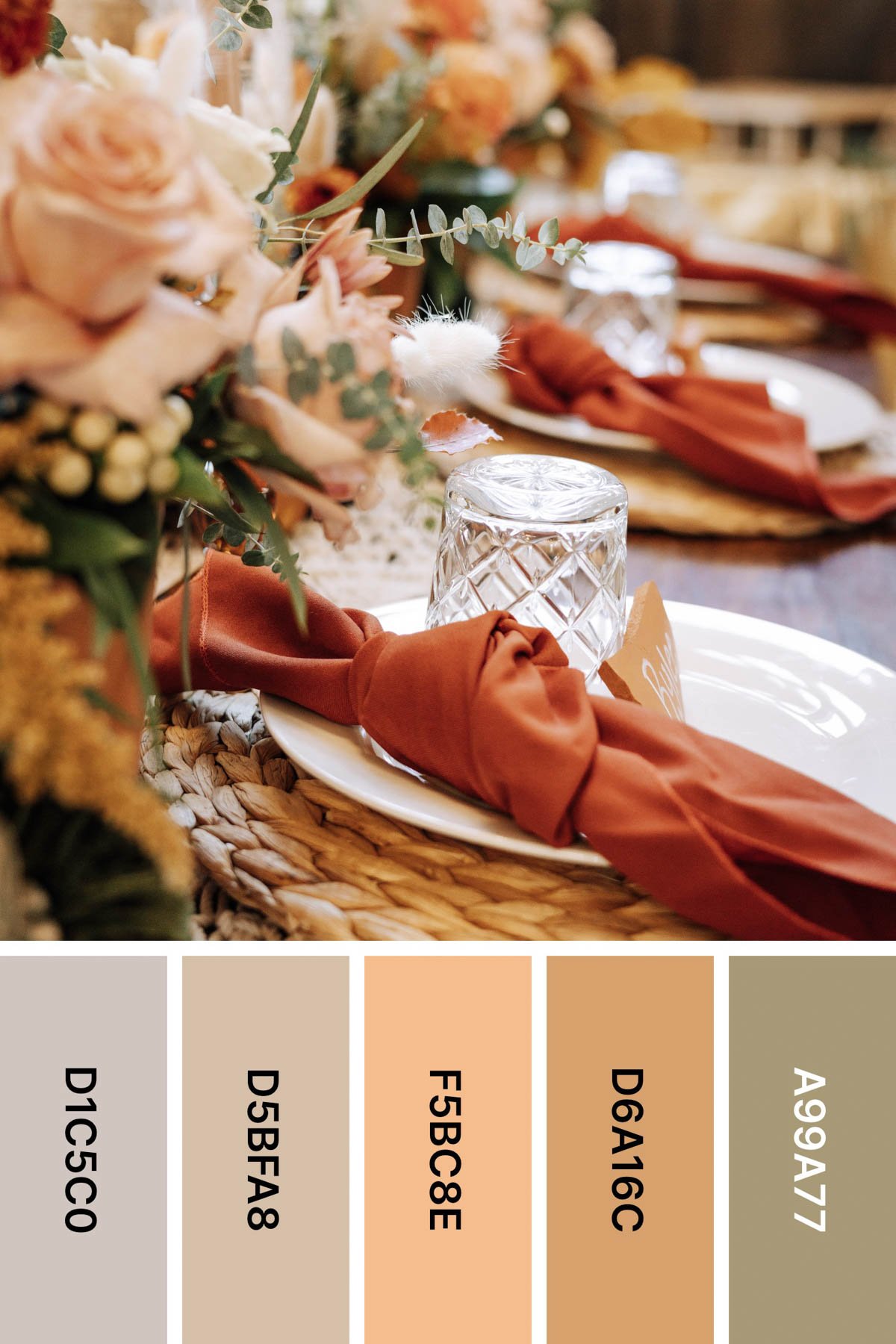 fall tablescape with a light fall color palette